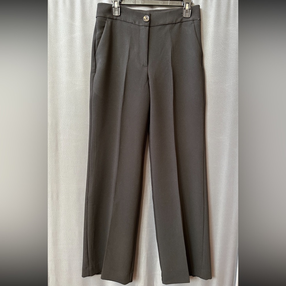 Mango Black High-Rise Straight Leg Trousers